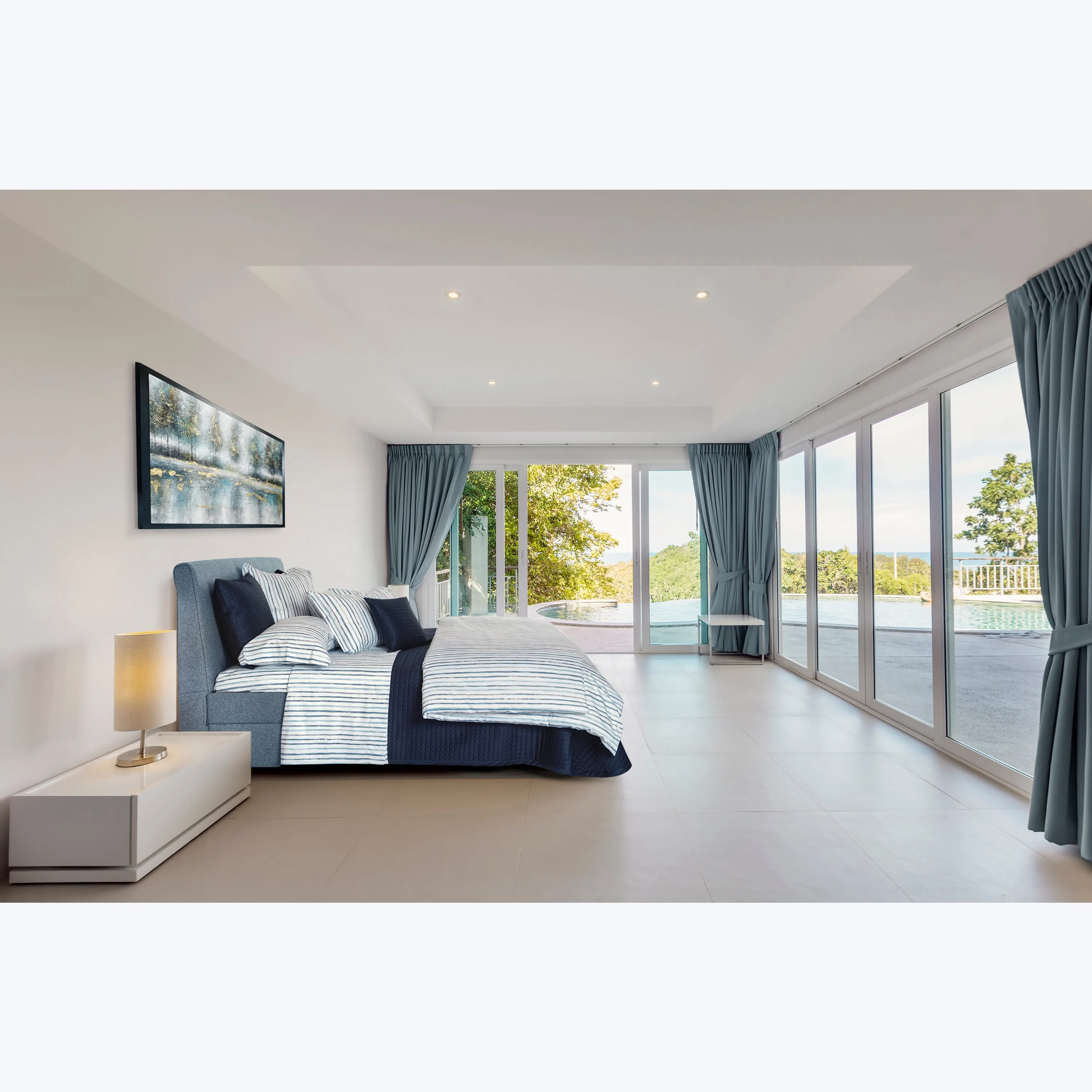 Rigato Duvets & Shams, Blue