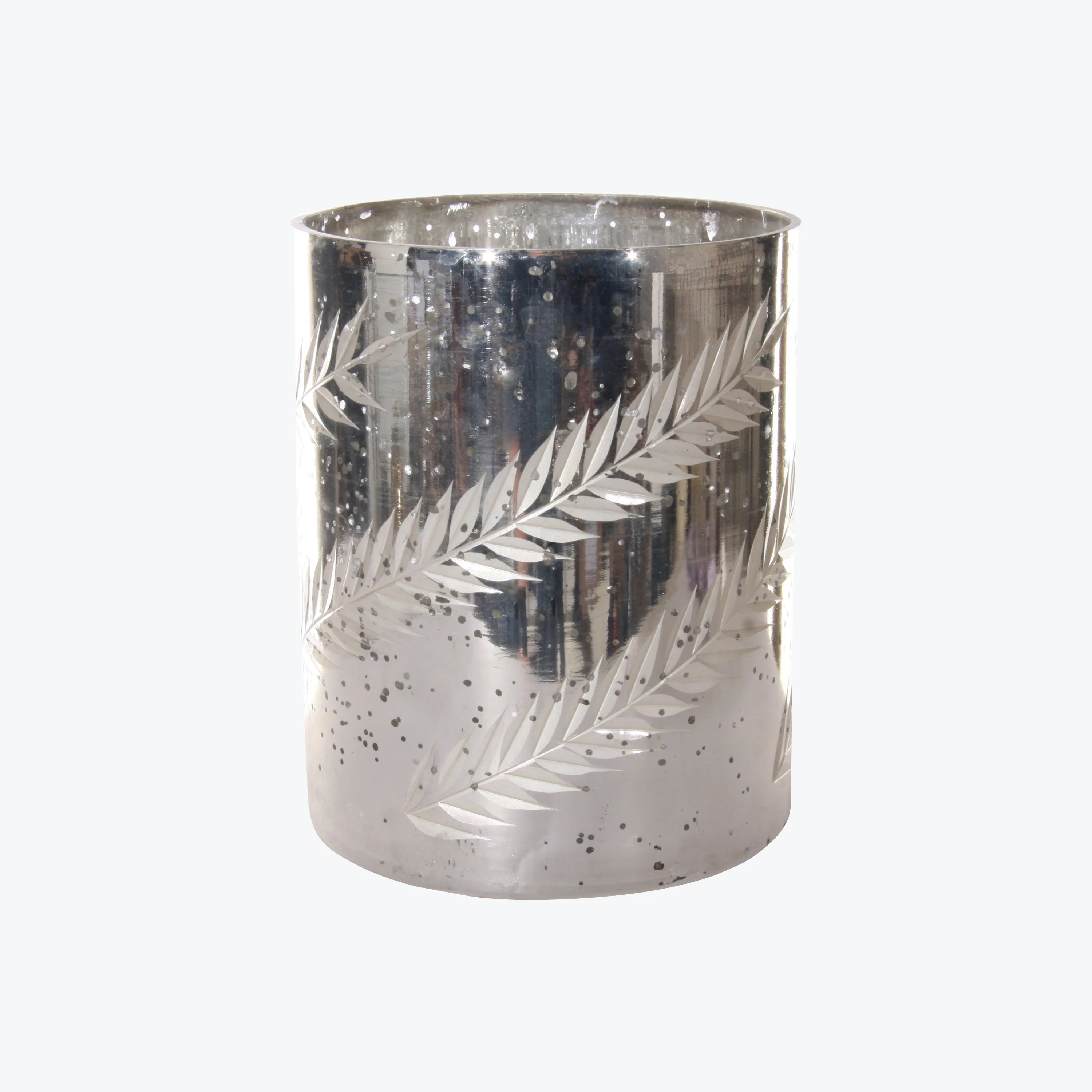 Rye Cutting Silver Glass Cylinder Votive
