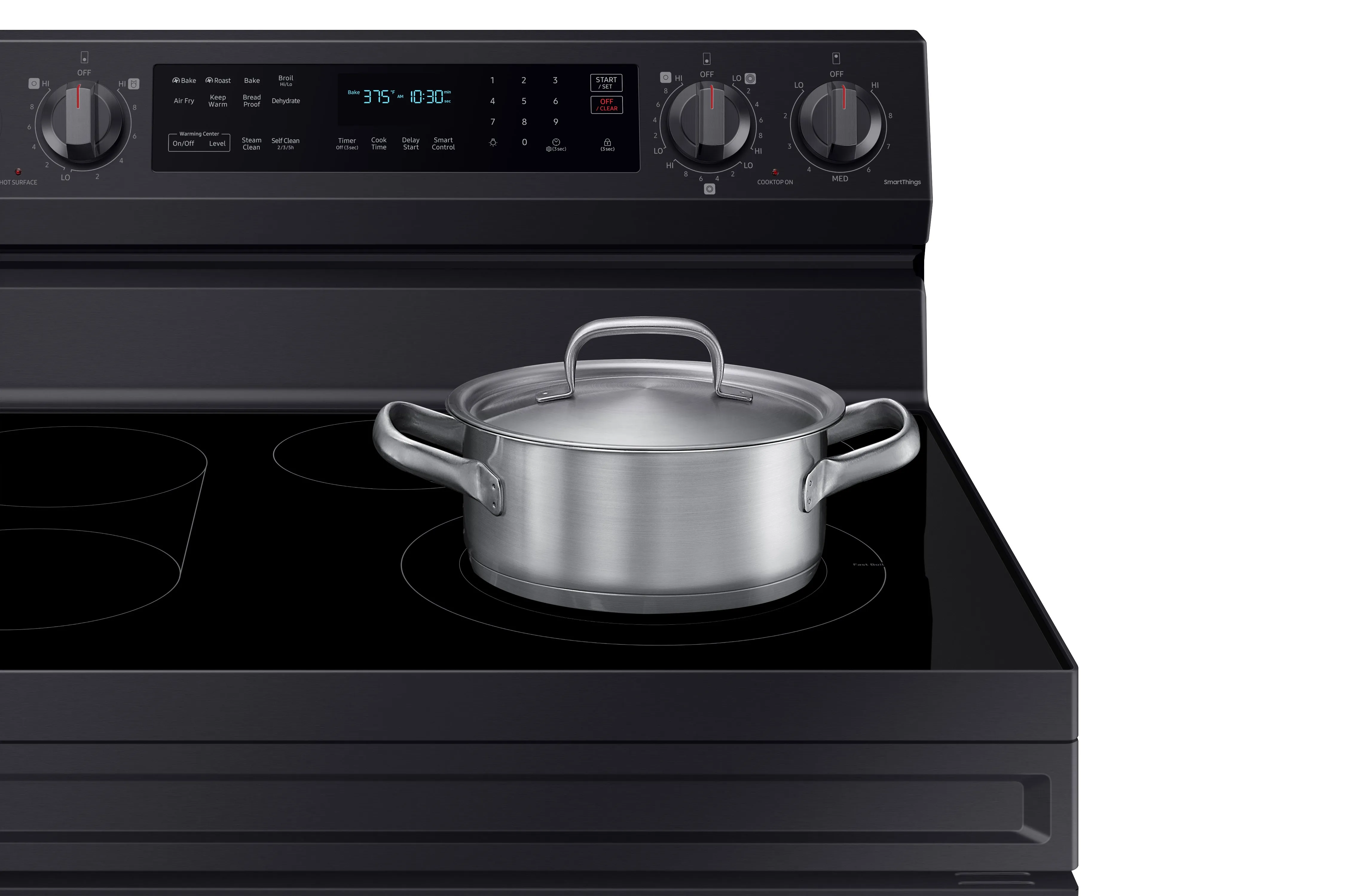 Samsung Black Stainless Steel Freestanding Electric True Convection Range with Air Fry and Wi-Fi (6.3 Cu.Ft) - NE63A6711SG/AC