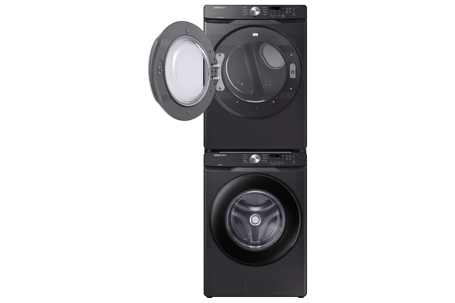 Samsung Black Stainless Steel Front-Load Washer (5.2 cu. ft.) & Black Stainless Steel Electric Dryer (7.5 cu. ft.) - WF45T6000AV/A5/DVE45T6005V/AC