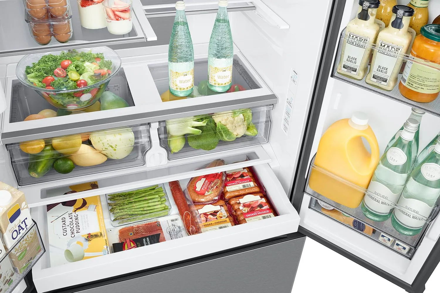Samsung Stainless Steel Counter Depth 36" French Door Refrigerator (26cu.ft) - RF27CG5400SRAA