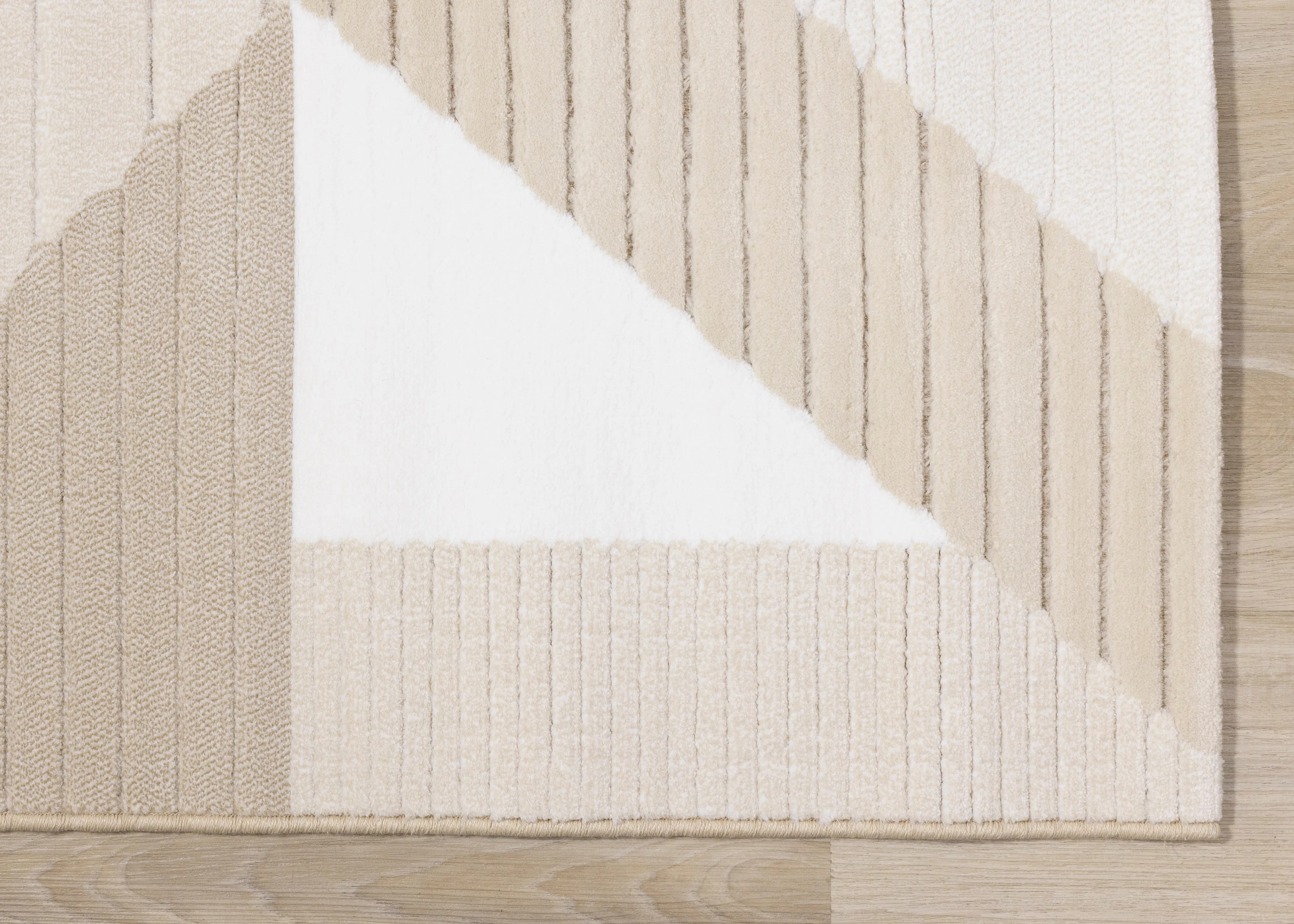 Sandstone Plains 7'10" x 10'10" Elegant Contemporary Geometric Pattern Area Rug - Cream