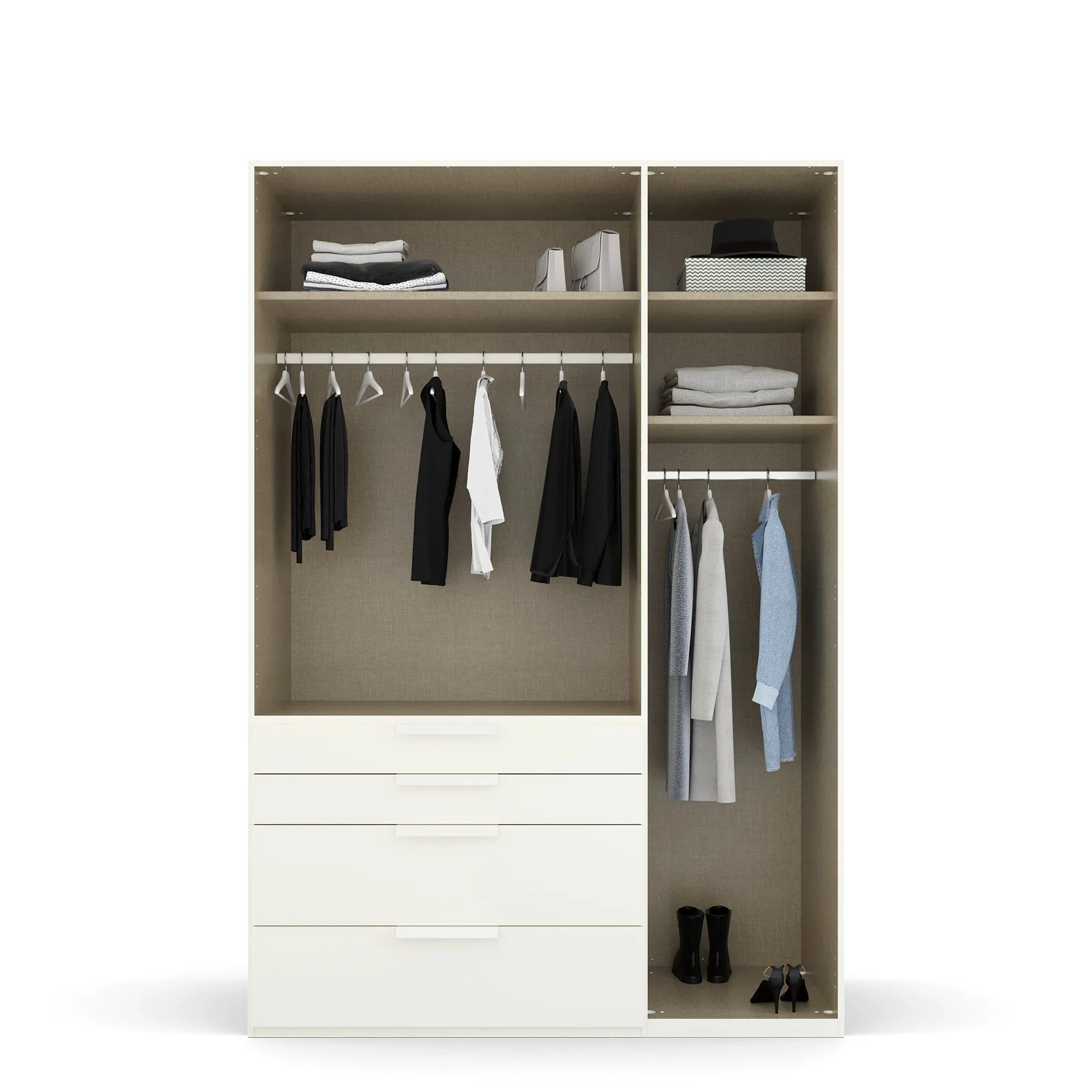 Santorini - Mirrored Combi Wardrobe