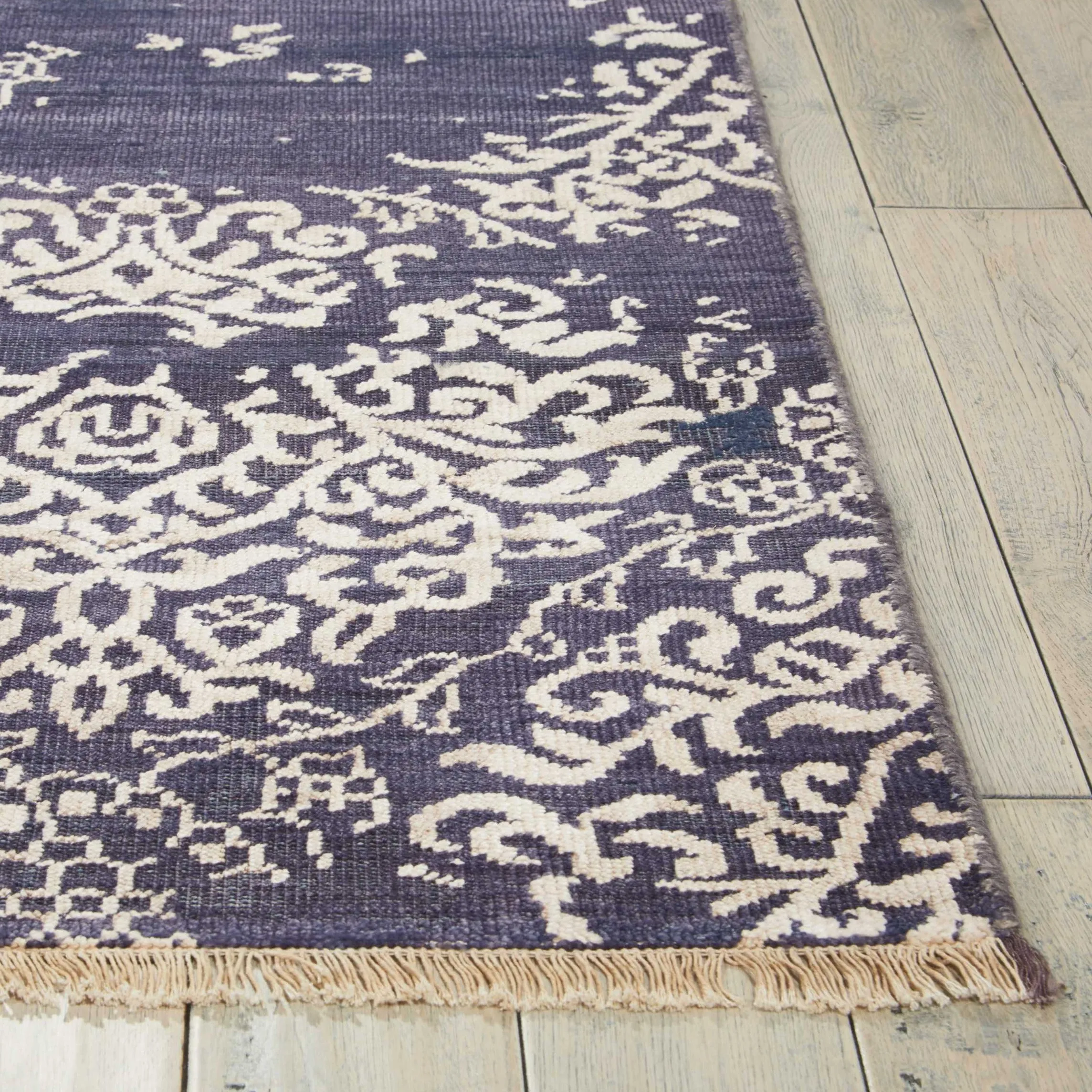 Sapphire Essentials Damask Contemporary Bamboo Rug