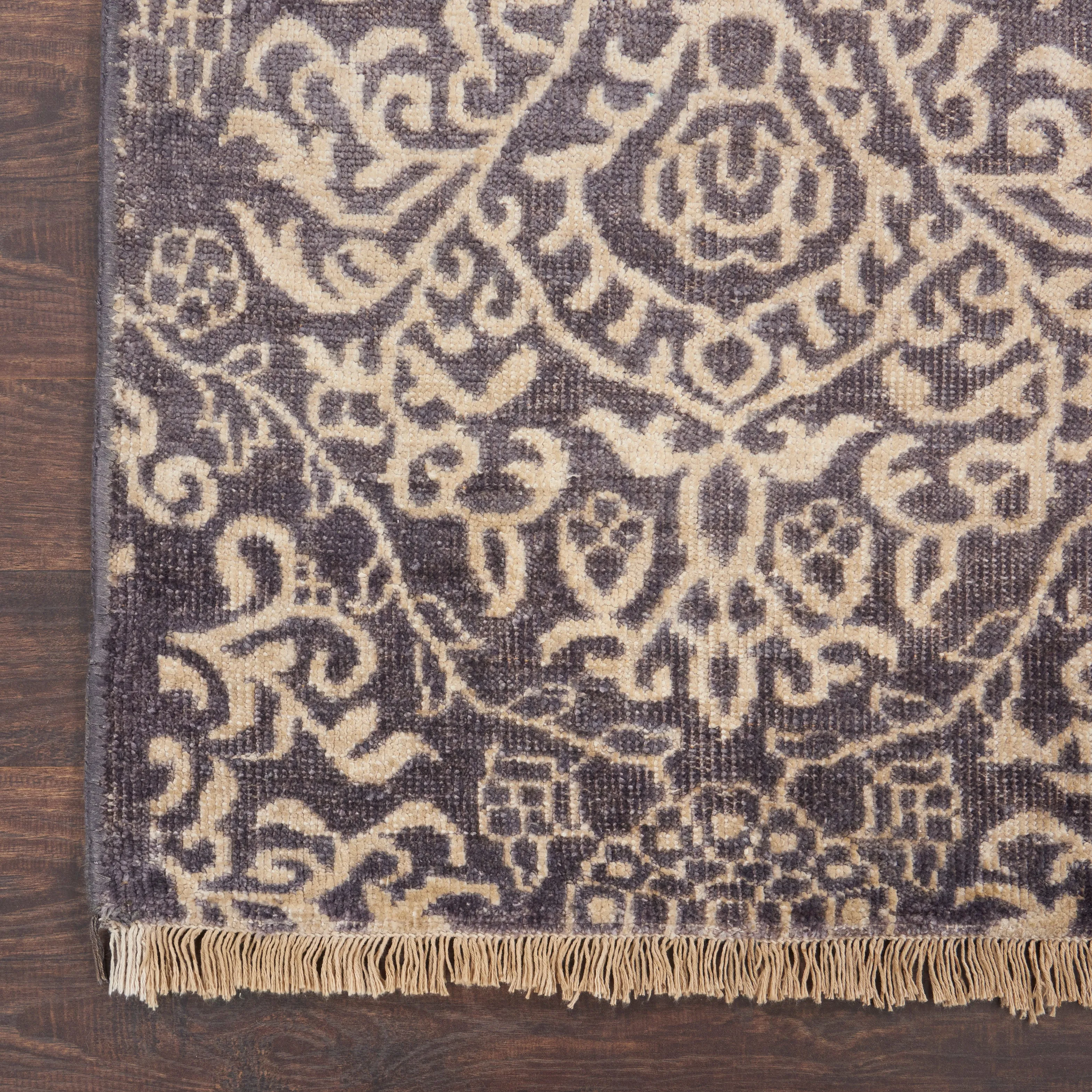 Sapphire Essentials Damask Contemporary Bamboo Rug