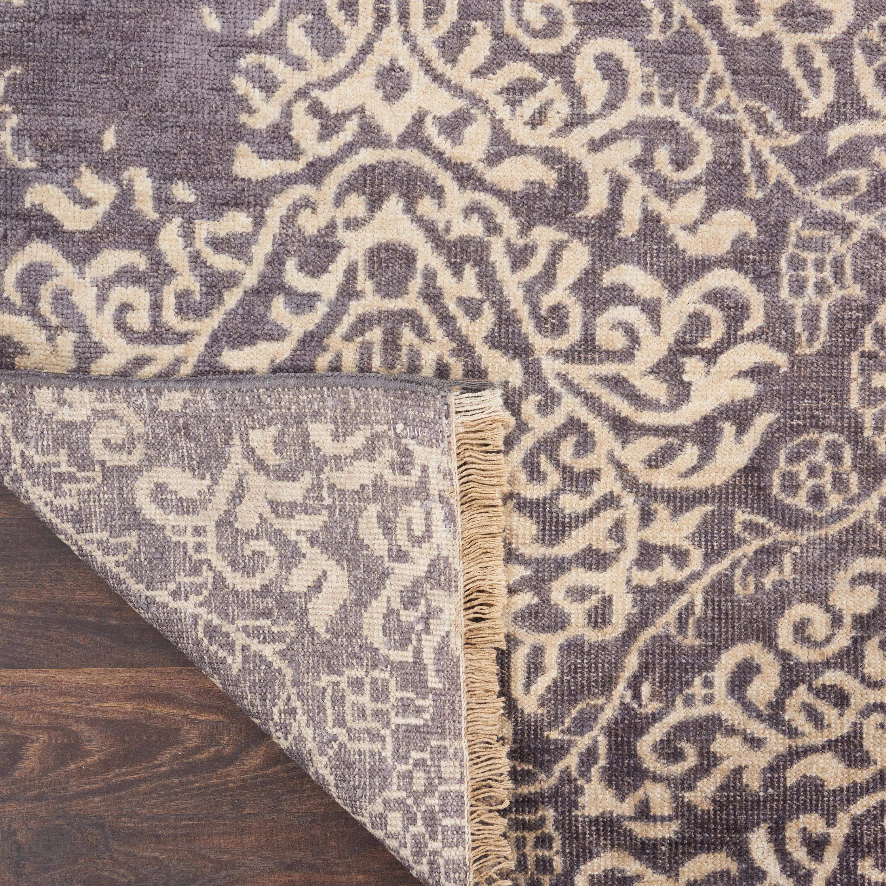 Sapphire Essentials Damask Contemporary Bamboo Rug