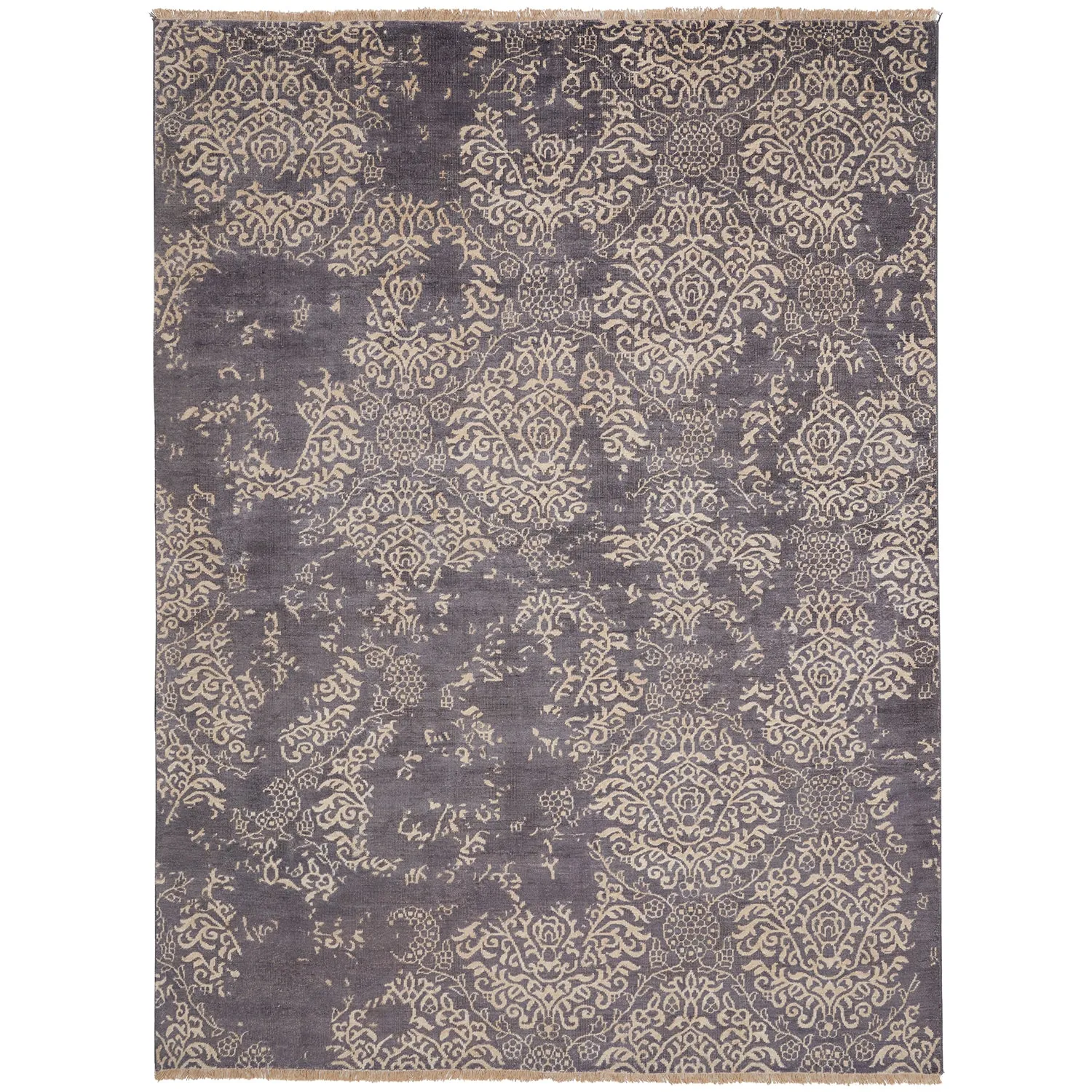 Sapphire Essentials Damask Contemporary Bamboo Rug