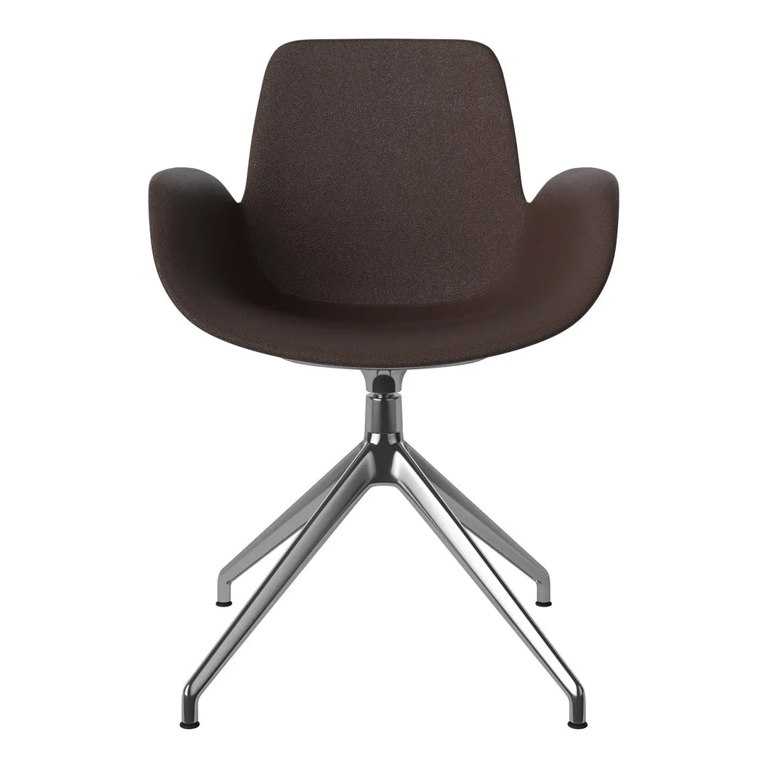 Seed Armchair - Upholstered - 4 - Star Base w/ Gliders - Chrome