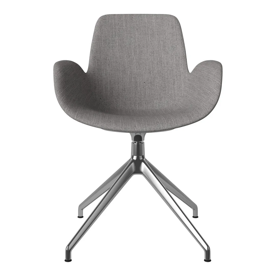 Seed Armchair - Upholstered - 4 - Star Base w/ Gliders - Chrome