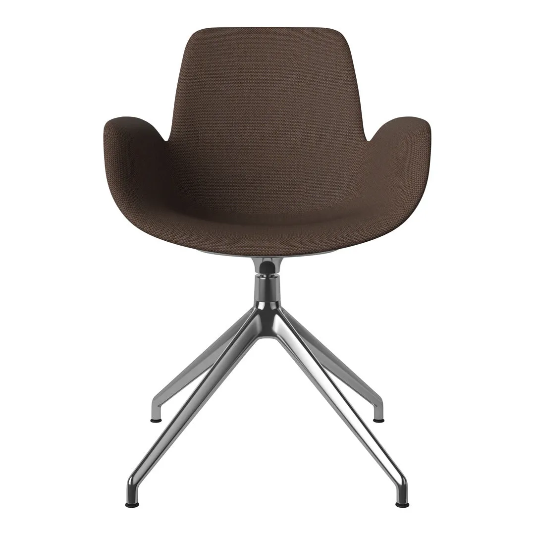 Seed Armchair - Upholstered - 4 - Star Base w/ Gliders - Chrome