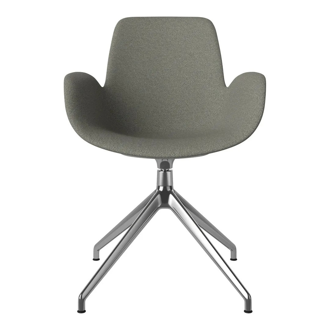 Seed Armchair - Upholstered - 4 - Star Base w/ Gliders - Chrome