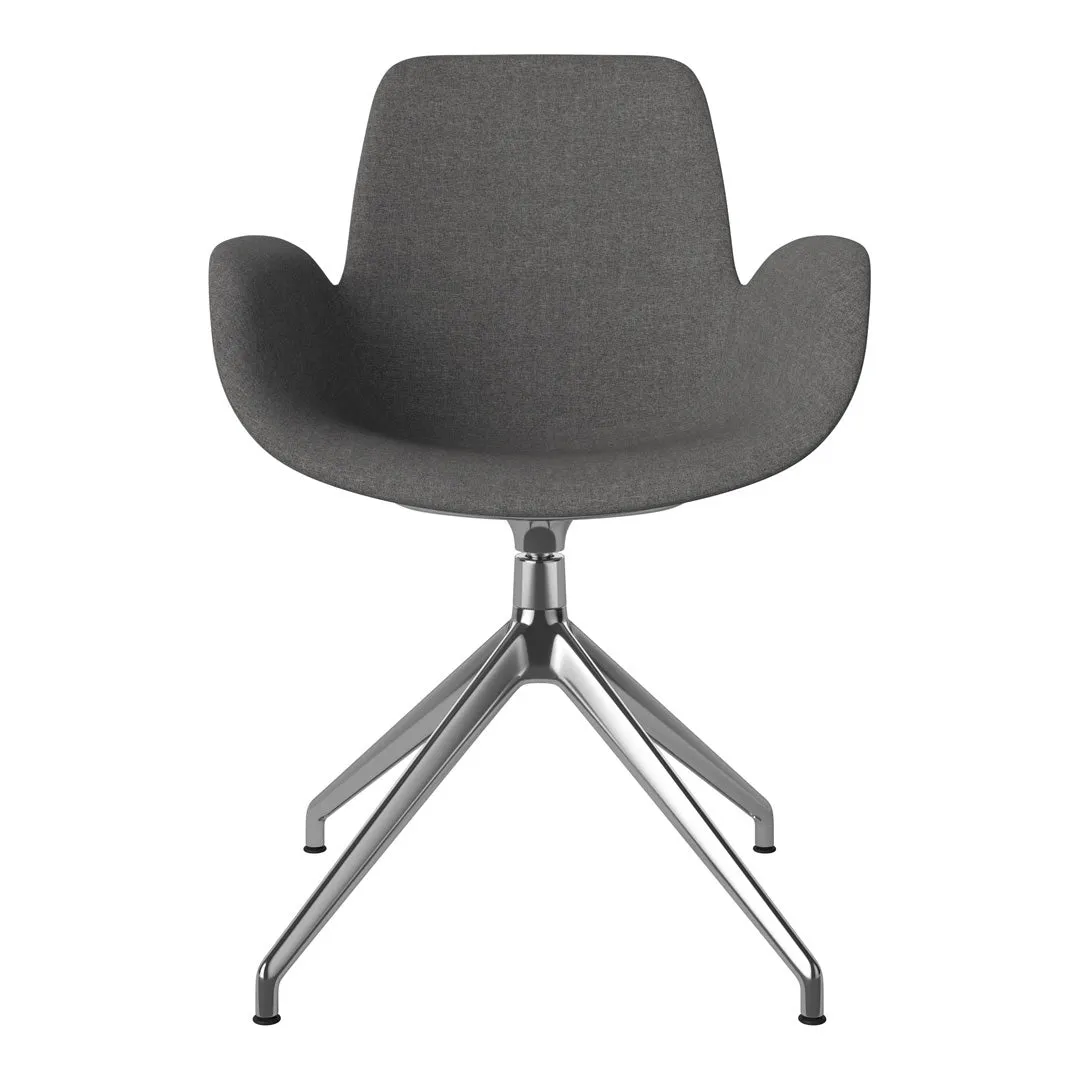 Seed Armchair - Upholstered - 4 - Star Base w/ Gliders - Chrome