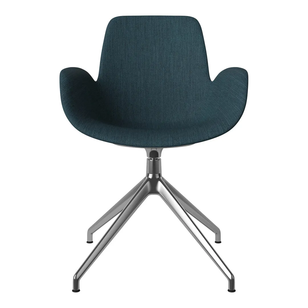 Seed Armchair - Upholstered - 4 - Star Base w/ Gliders - Chrome