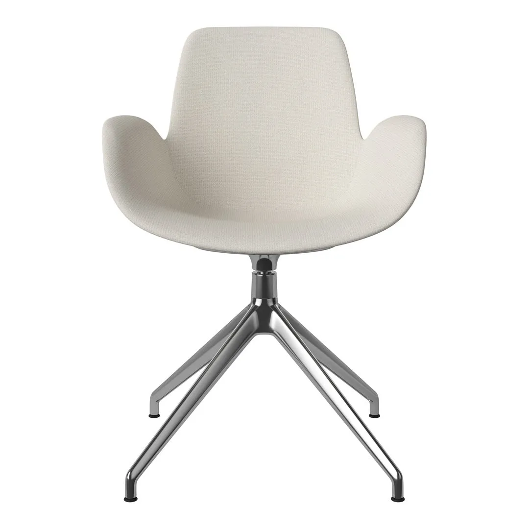 Seed Armchair - Upholstered - 4 - Star Base w/ Gliders - Chrome