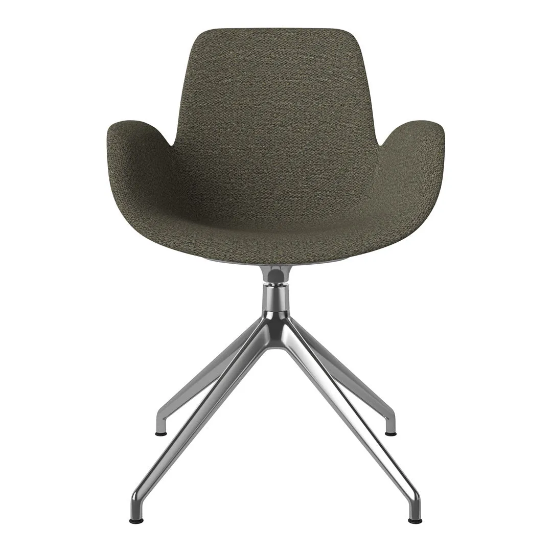 Seed Armchair - Upholstered - 4 - Star Base w/ Gliders - Chrome