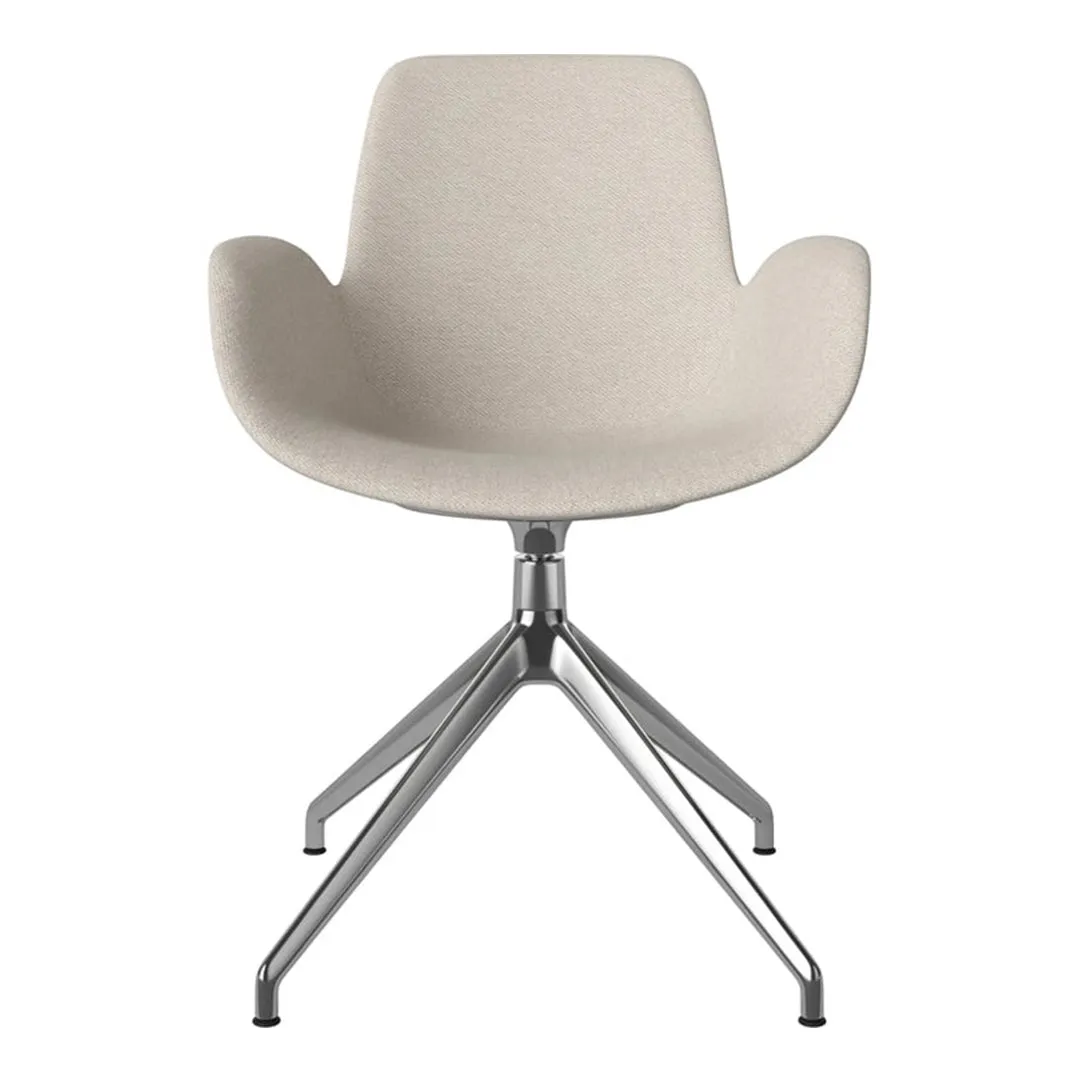 Seed Armchair - Upholstered - 4 - Star Base w/ Gliders - Chrome