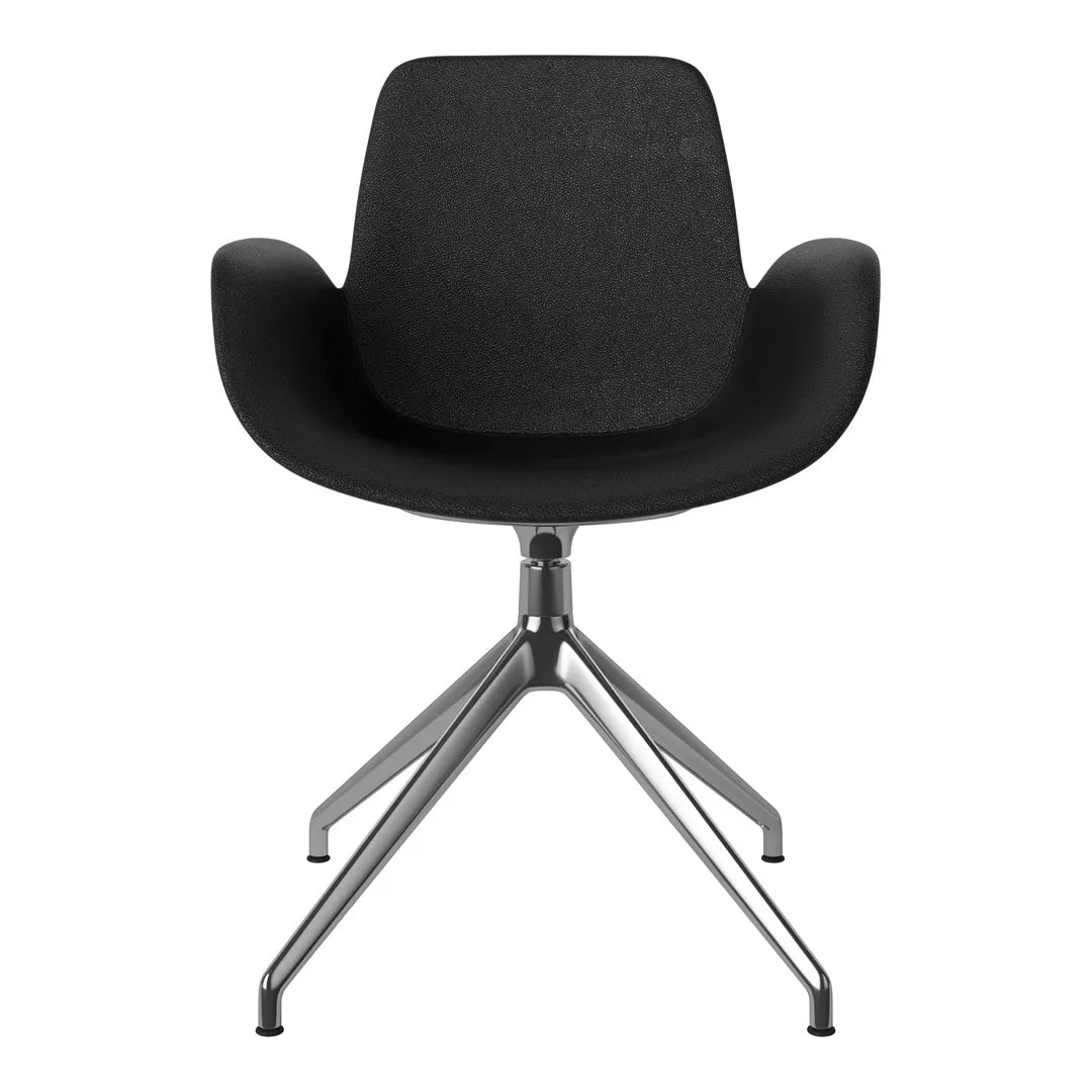 Seed Armchair - Upholstered - 4 - Star Base w/ Gliders - Chrome