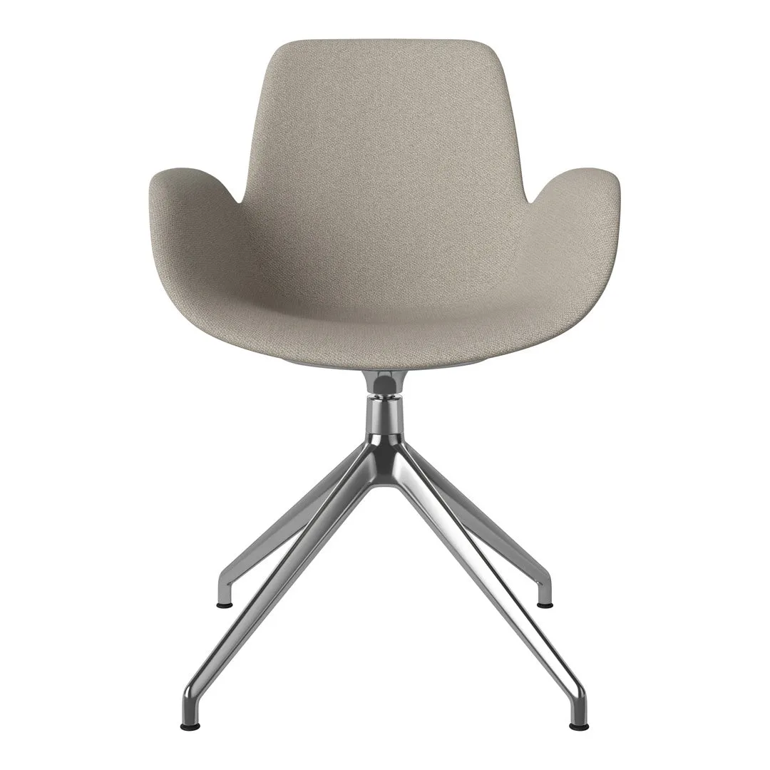 Seed Armchair - Upholstered - 4 - Star Base w/ Gliders - Chrome