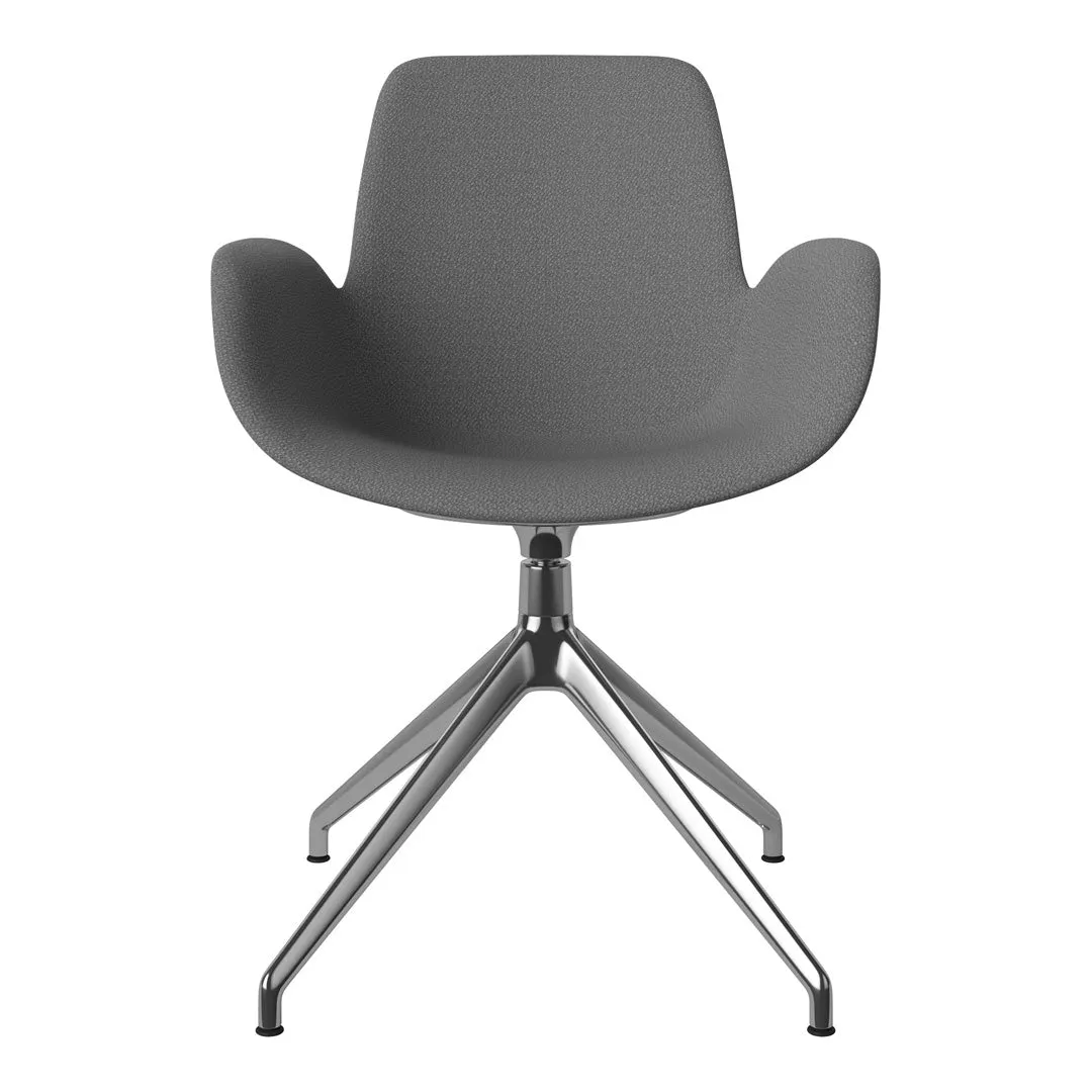 Seed Armchair - Upholstered - 4 - Star Base w/ Gliders - Chrome