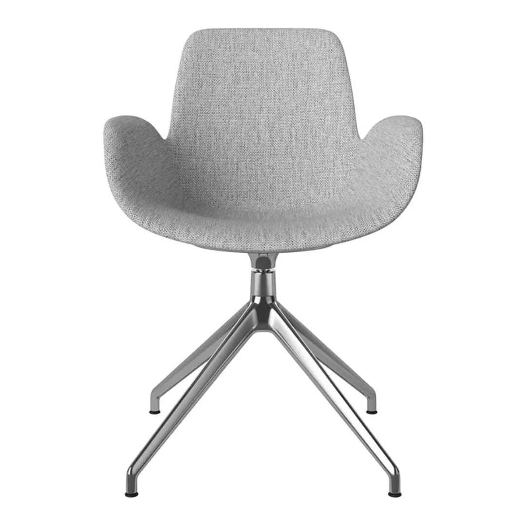 Seed Armchair - Upholstered - 4 - Star Base w/ Gliders - Chrome