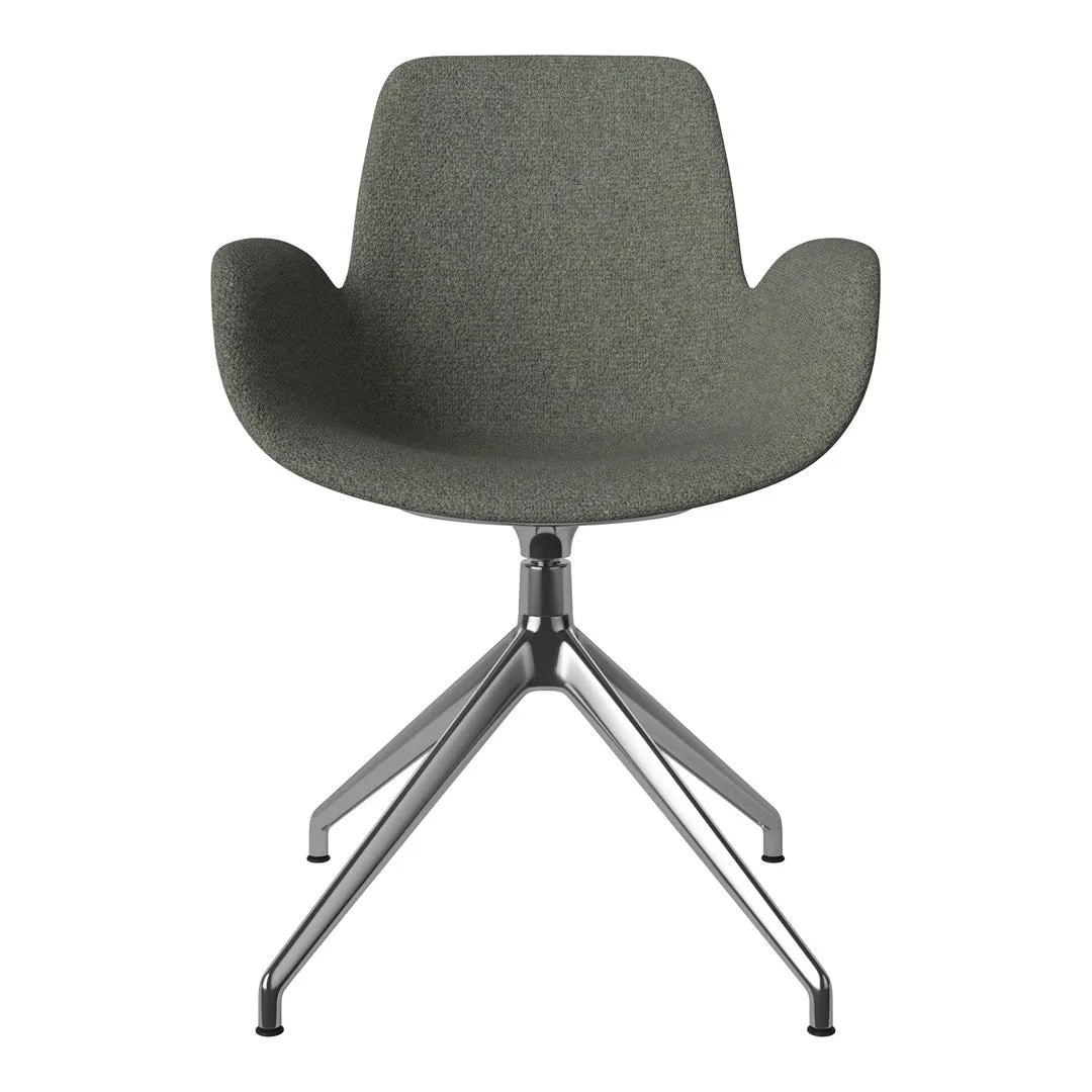 Seed Armchair - Upholstered - 4 - Star Base w/ Gliders - Chrome