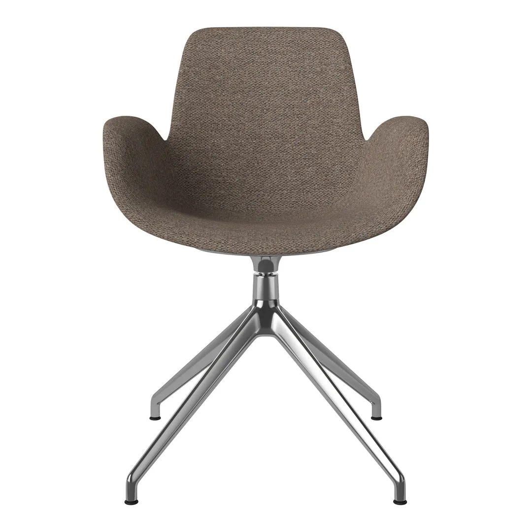 Seed Armchair - Upholstered - 4 - Star Base w/ Gliders - Chrome