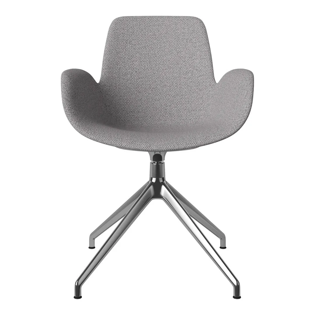 Seed Armchair - Upholstered - 4 - Star Base w/ Gliders - Chrome