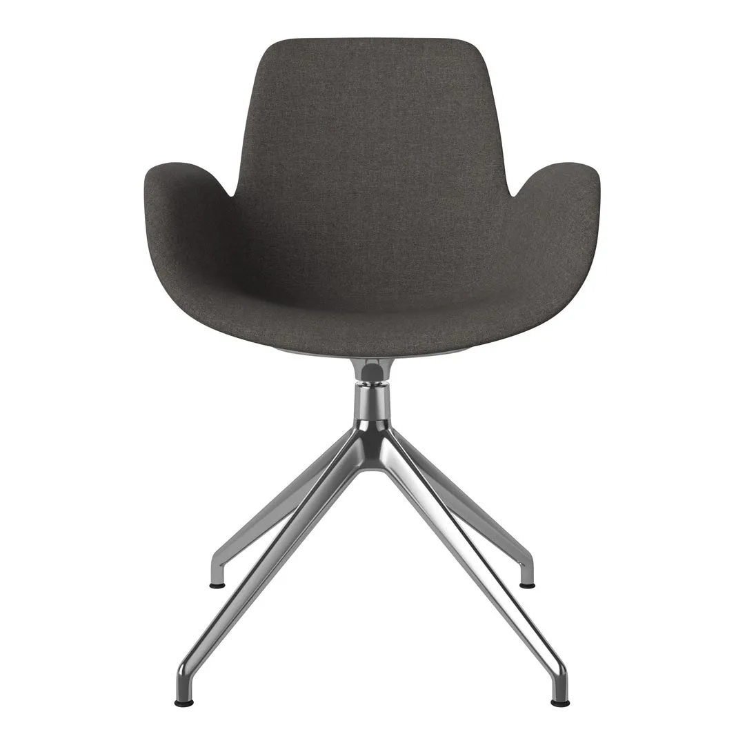 Seed Armchair - Upholstered - 4 - Star Base w/ Gliders - Chrome