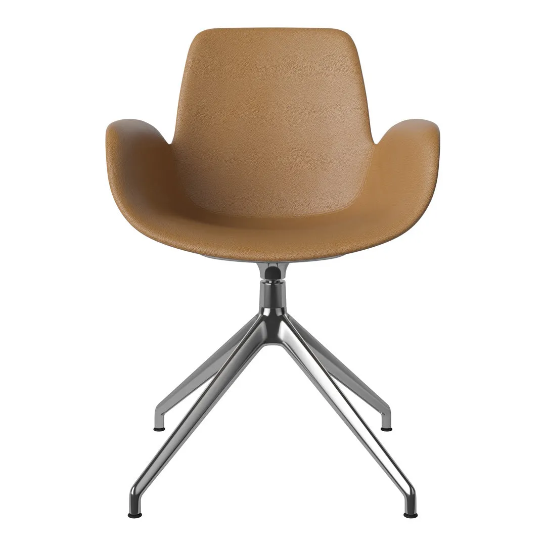 Seed Armchair - Upholstered - 4 - Star Base w/ Gliders - Chrome