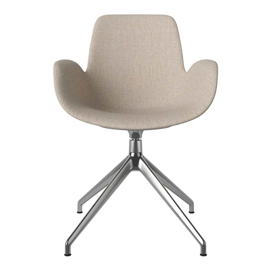 Seed Armchair - Upholstered - 4 - Star Base w/ Gliders - Chrome