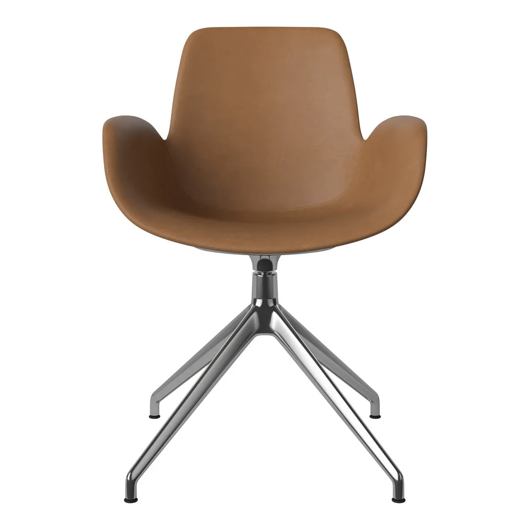 Seed Armchair - Upholstered - 4 - Star Base w/ Gliders - Chrome
