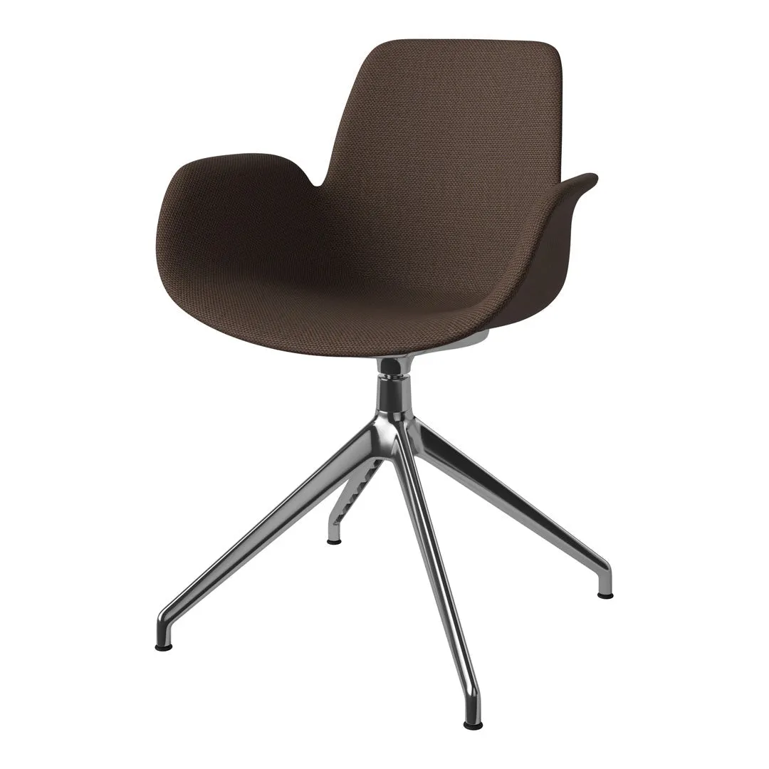 Seed Armchair - Upholstered - 4 - Star Base w/ Gliders - Chrome