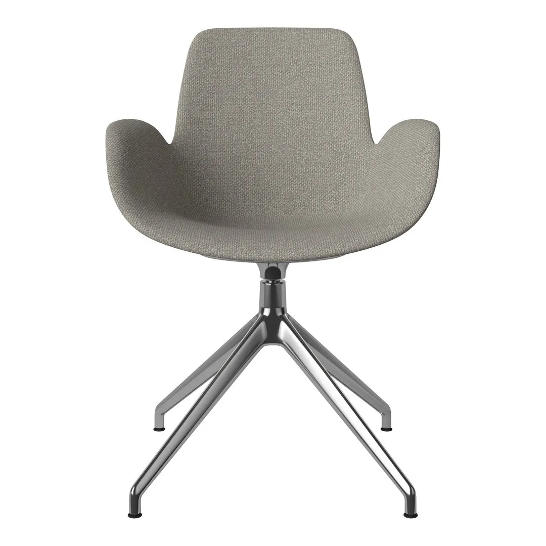 Seed Armchair - Upholstered - 4 - Star Base w/ Gliders - Chrome