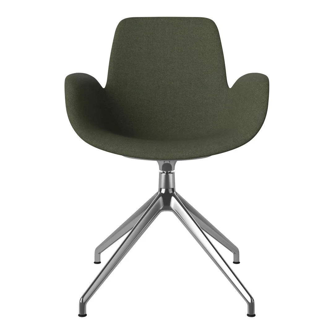 Seed Armchair - Upholstered - 4 - Star Base w/ Gliders - Chrome