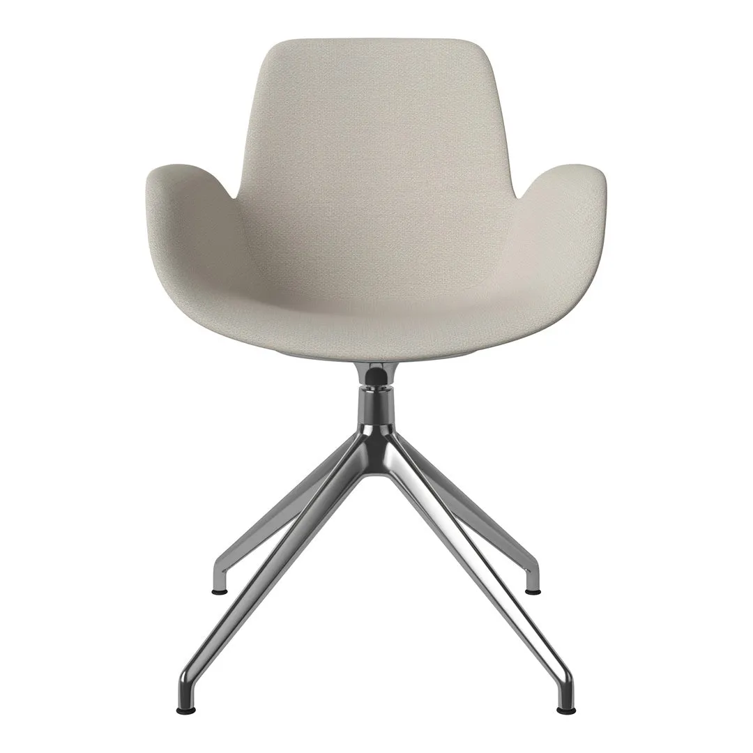 Seed Armchair - Upholstered - 4 - Star Base w/ Gliders - Chrome