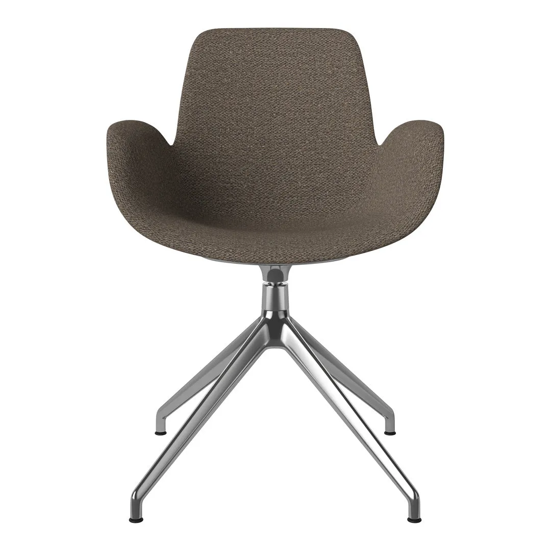 Seed Armchair - Upholstered - 4 - Star Base w/ Gliders - Chrome
