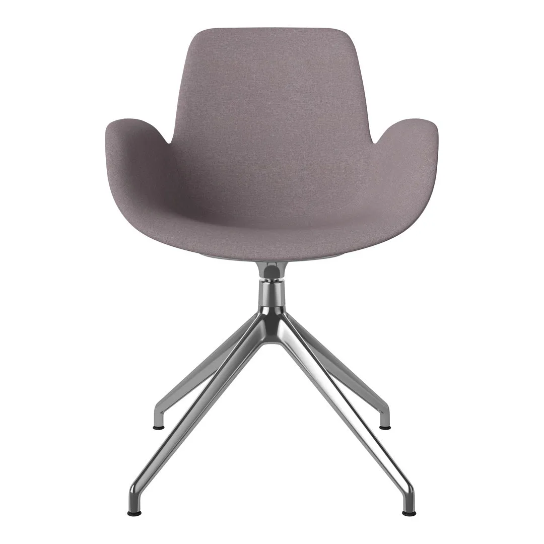 Seed Armchair - Upholstered - 4 - Star Base w/ Gliders - Chrome
