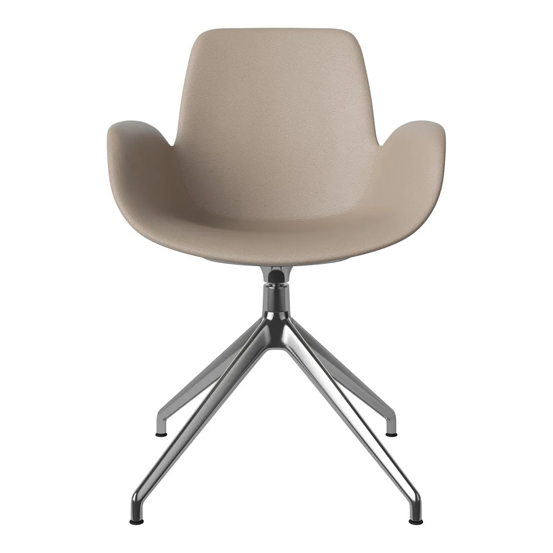 Seed Armchair - Upholstered - 4 - Star Base w/ Gliders - Chrome