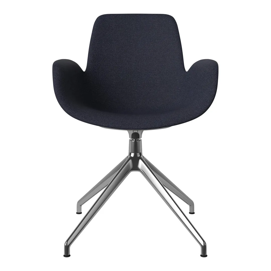 Seed Armchair - Upholstered - 4 - Star Base w/ Gliders - Chrome