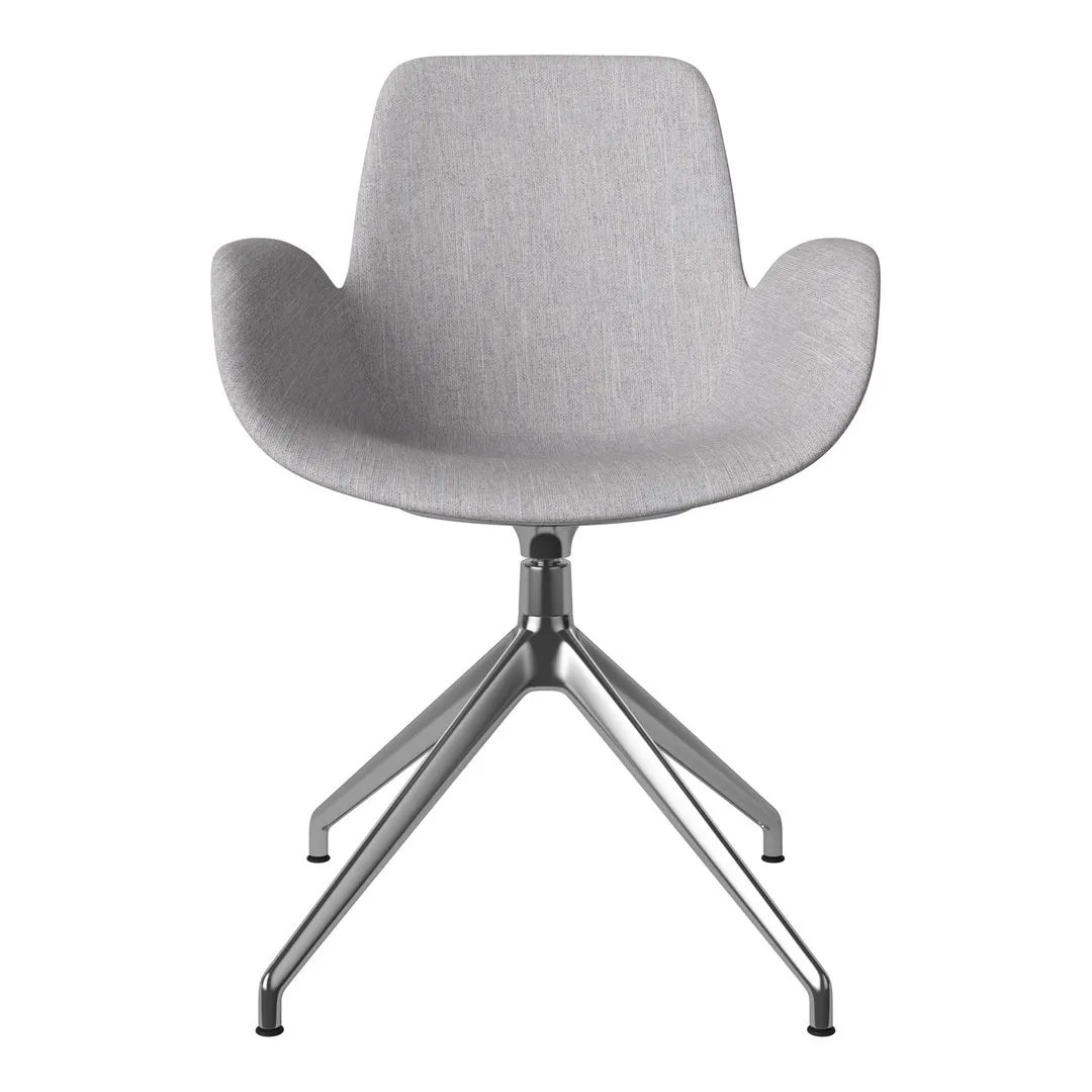 Seed Armchair - Upholstered - 4 - Star Base w/ Gliders - Chrome