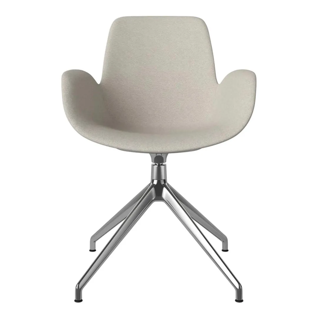 Seed Armchair - Upholstered - 4 - Star Base w/ Gliders - Chrome