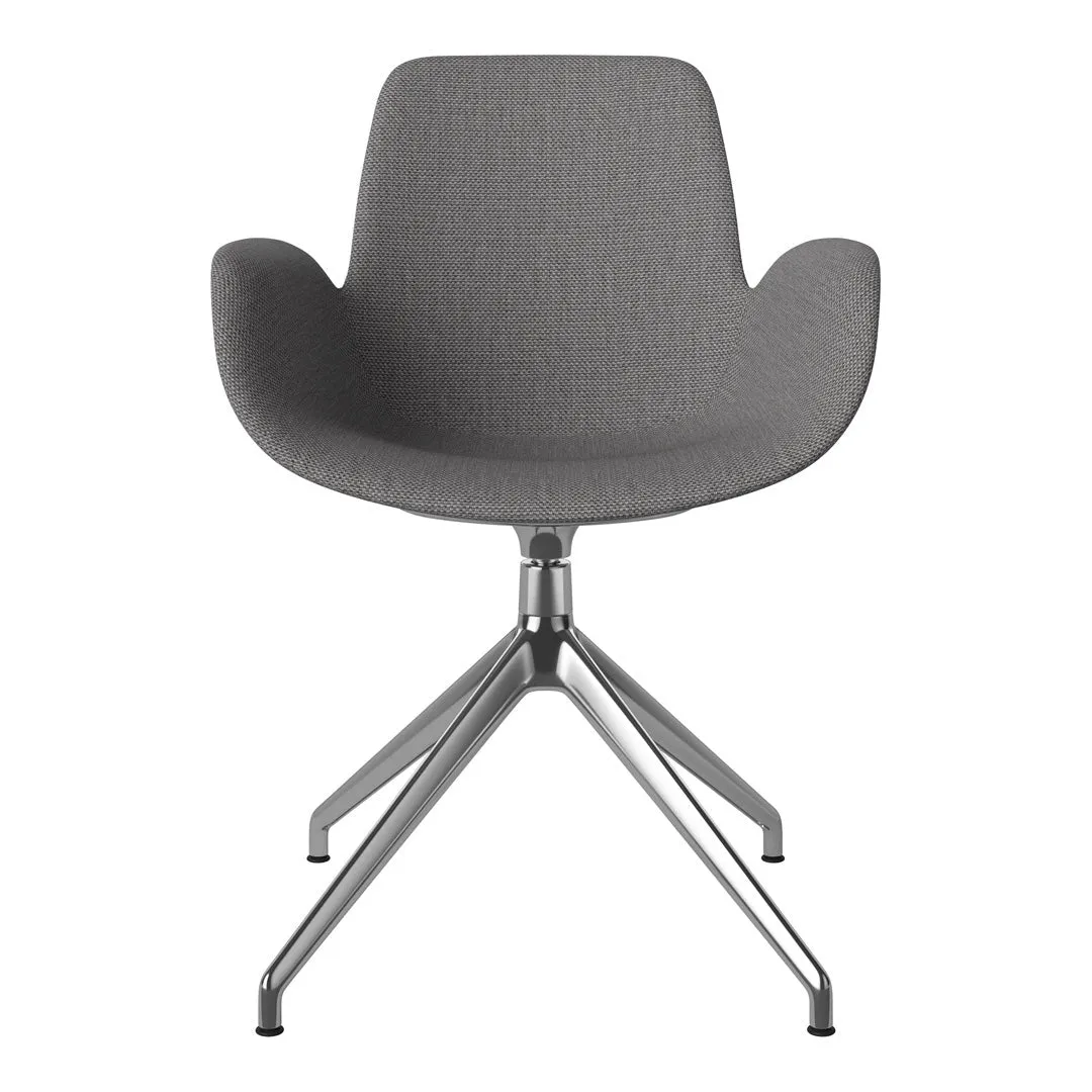 Seed Armchair - Upholstered - 4 - Star Base w/ Gliders - Chrome