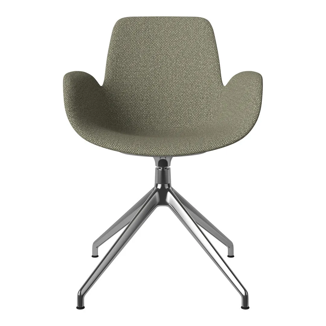 Seed Armchair - Upholstered - 4 - Star Base w/ Gliders - Chrome