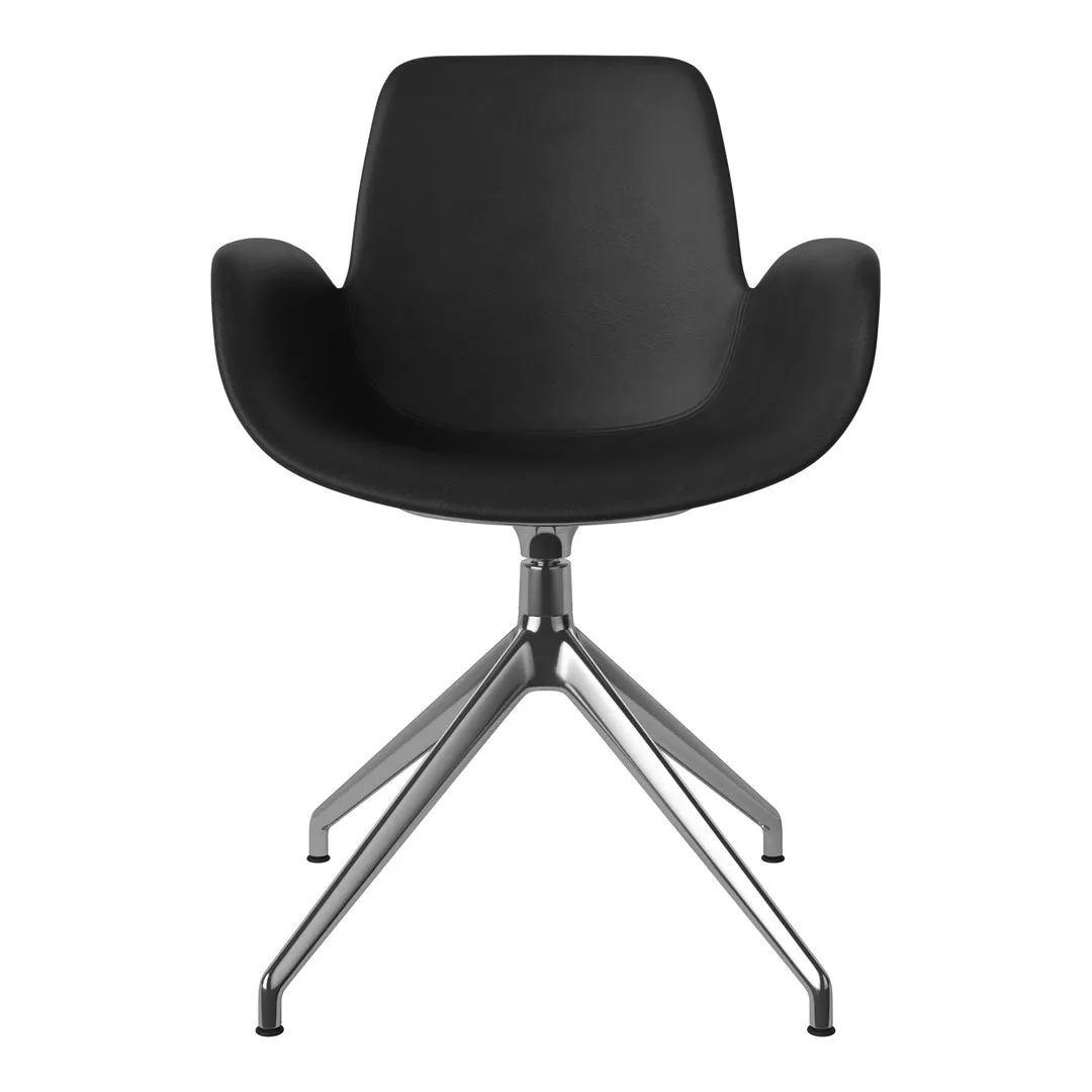 Seed Armchair - Upholstered - 4 - Star Base w/ Gliders - Chrome