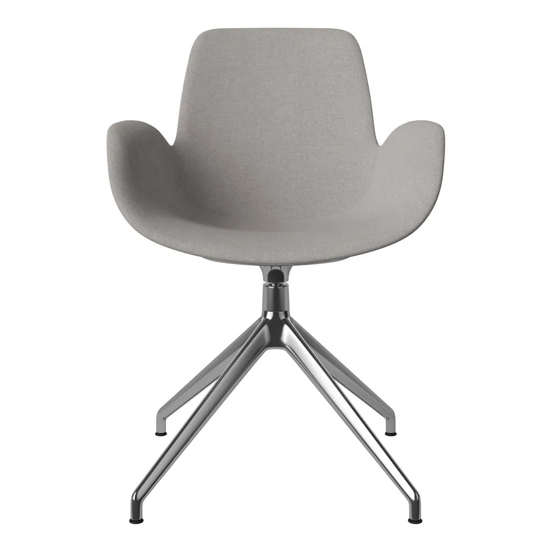 Seed Armchair - Upholstered - 4 - Star Base w/ Gliders - Chrome