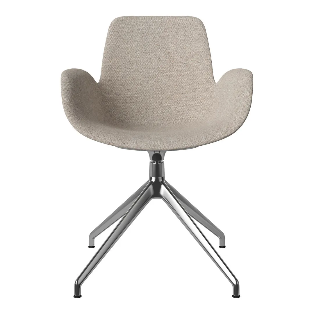 Seed Armchair - Upholstered - 4 - Star Base w/ Gliders - Chrome