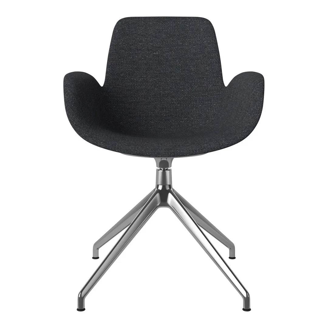 Seed Armchair - Upholstered - 4 - Star Base w/ Gliders - Chrome