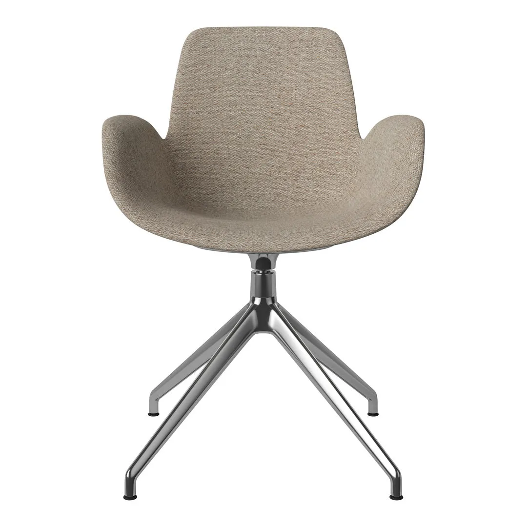 Seed Armchair - Upholstered - 4 - Star Base w/ Gliders - Chrome