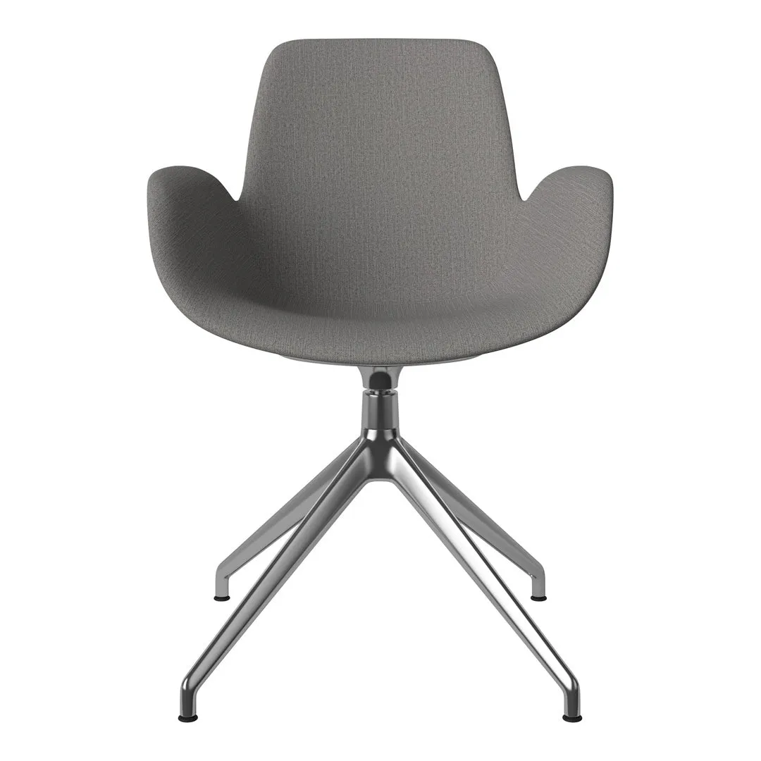 Seed Armchair - Upholstered - 4 - Star Base w/ Gliders - Chrome