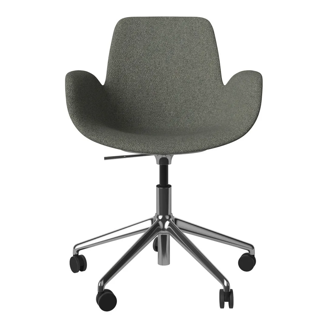Seed Armchair - Upholstered - 5 - Star Base w/ Wheels - Chrome